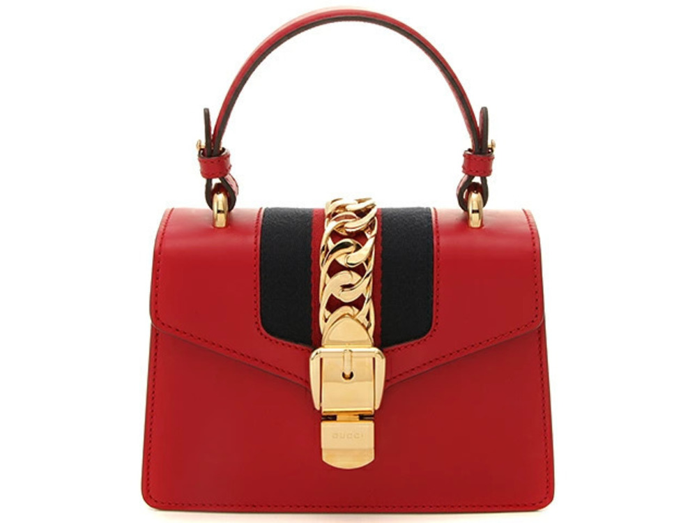 Gucci Sylvie Leather Bag Calfskin Red